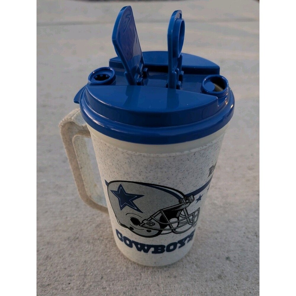 Vintage Dallas Cowboys Team NFL Plastic Freezer ice frozen Mug Cup 22 Oz